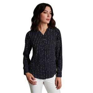 Elizabeth & Clarke "The Unstainable March" Navy & White Blouse Size 4 🍻✨💙